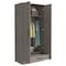 Tuhome Ambery 180 Armoire, Two Shelves, Double Door, Metal Rod, One Drawer, Light Gray CLZ5945 - alternate 3